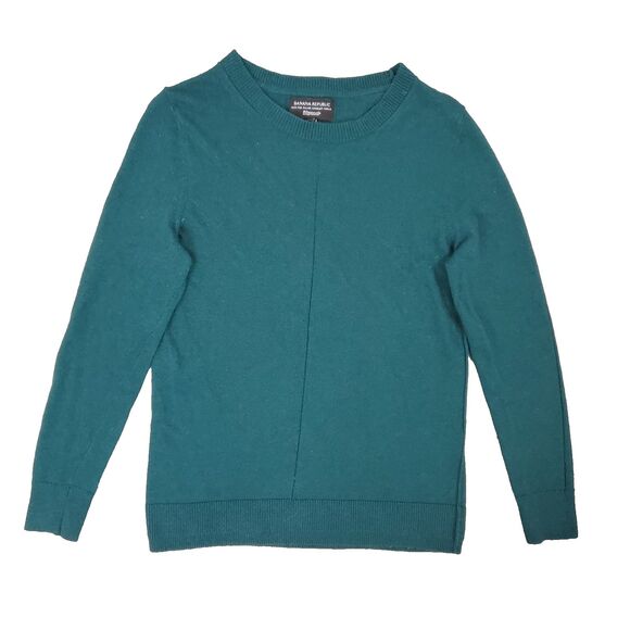 Banana Republic Italian Yarn Filpucci Merino Wool Cashmere Sweater M Green - Picture 1 of 11